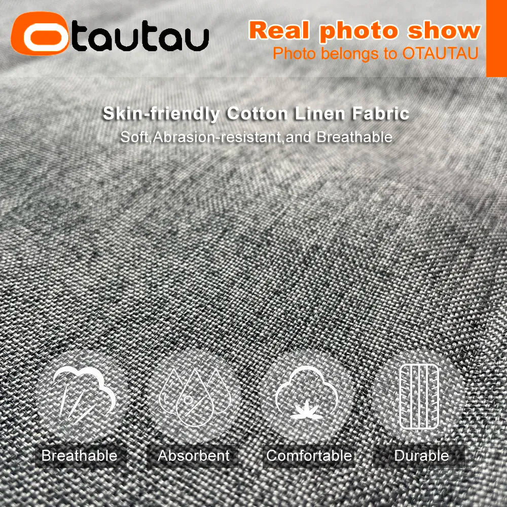 OTAUTAU Cotton Linen Pillow Sac Cover Double Sofa Bed