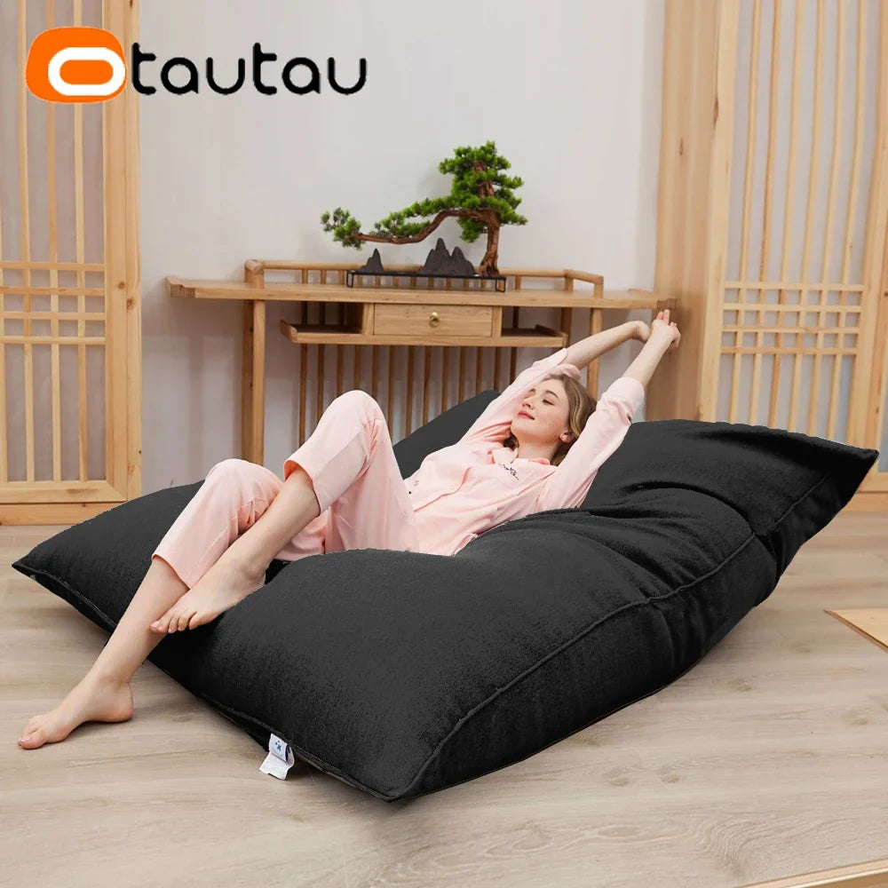OTAUTAU Cotton Linen Pillow Sac Cover Double Sofa Bed