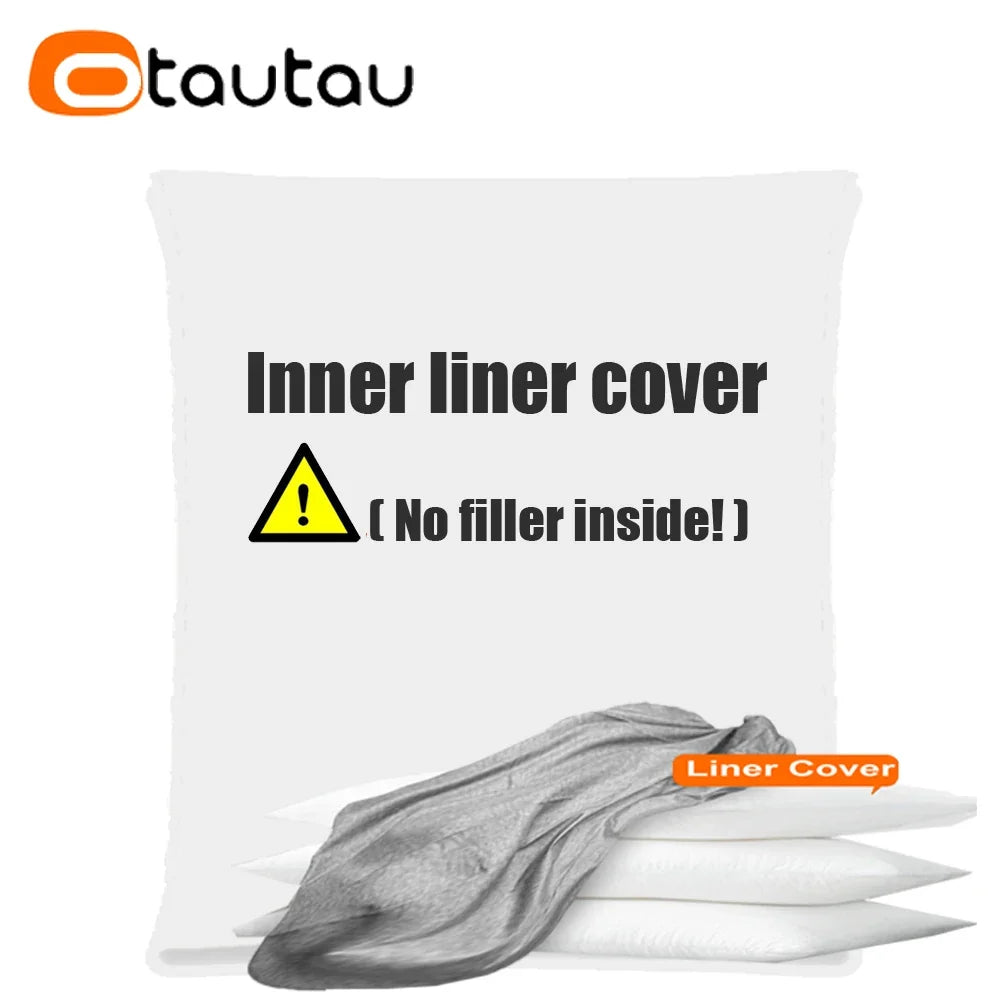 OTAUTAU Cotton Linen Pillow Sac Cover Double Sofa Bed