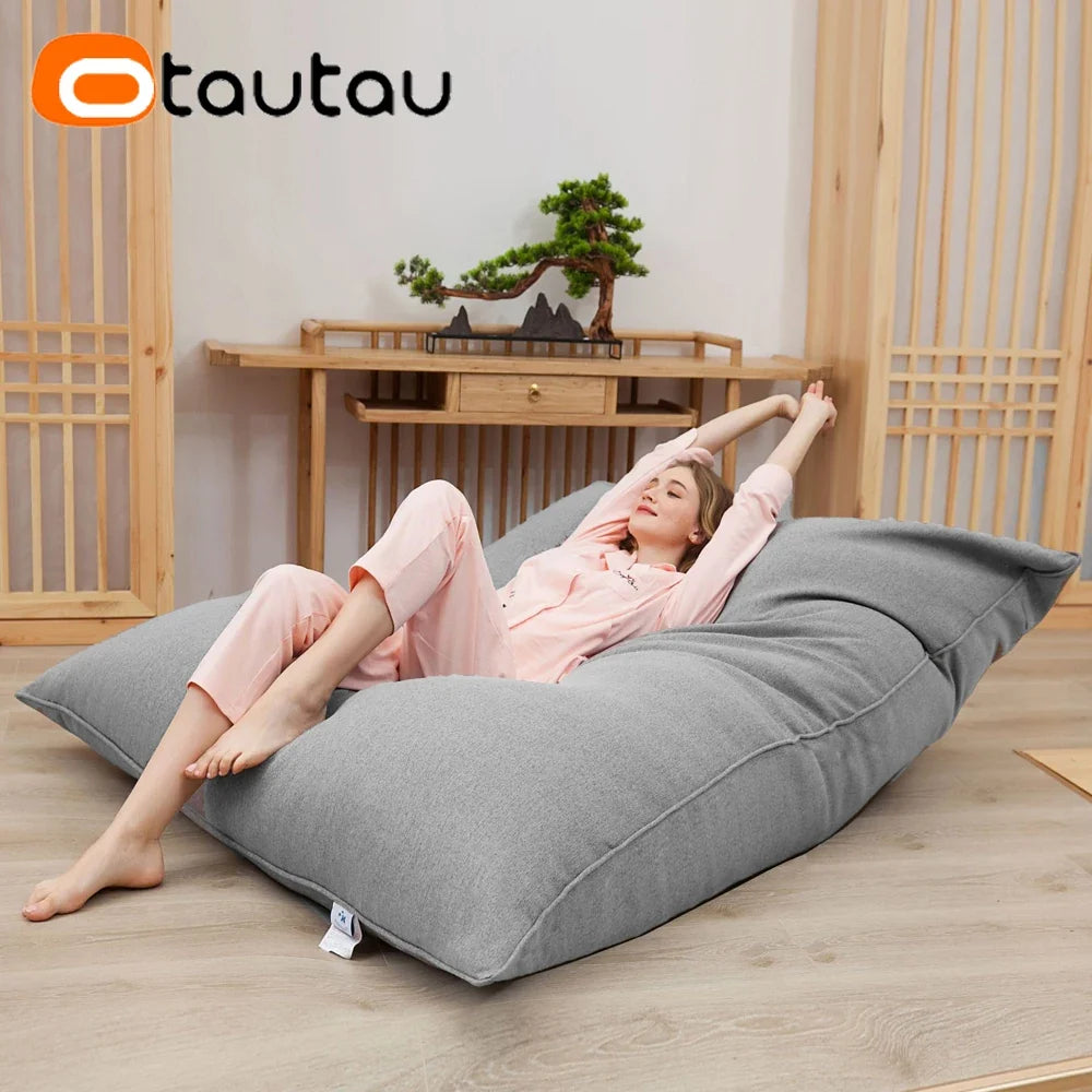 OTAUTAU Cotton Linen Pillow Sac Cover Double Sofa Bed
