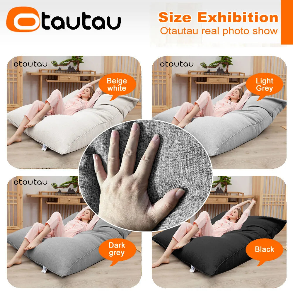 OTAUTAU Cotton Linen Pillow Sac Cover Double Sofa Bed