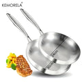 2/3PCS Frying Pan  Stainless Steel Thick Wok Pan