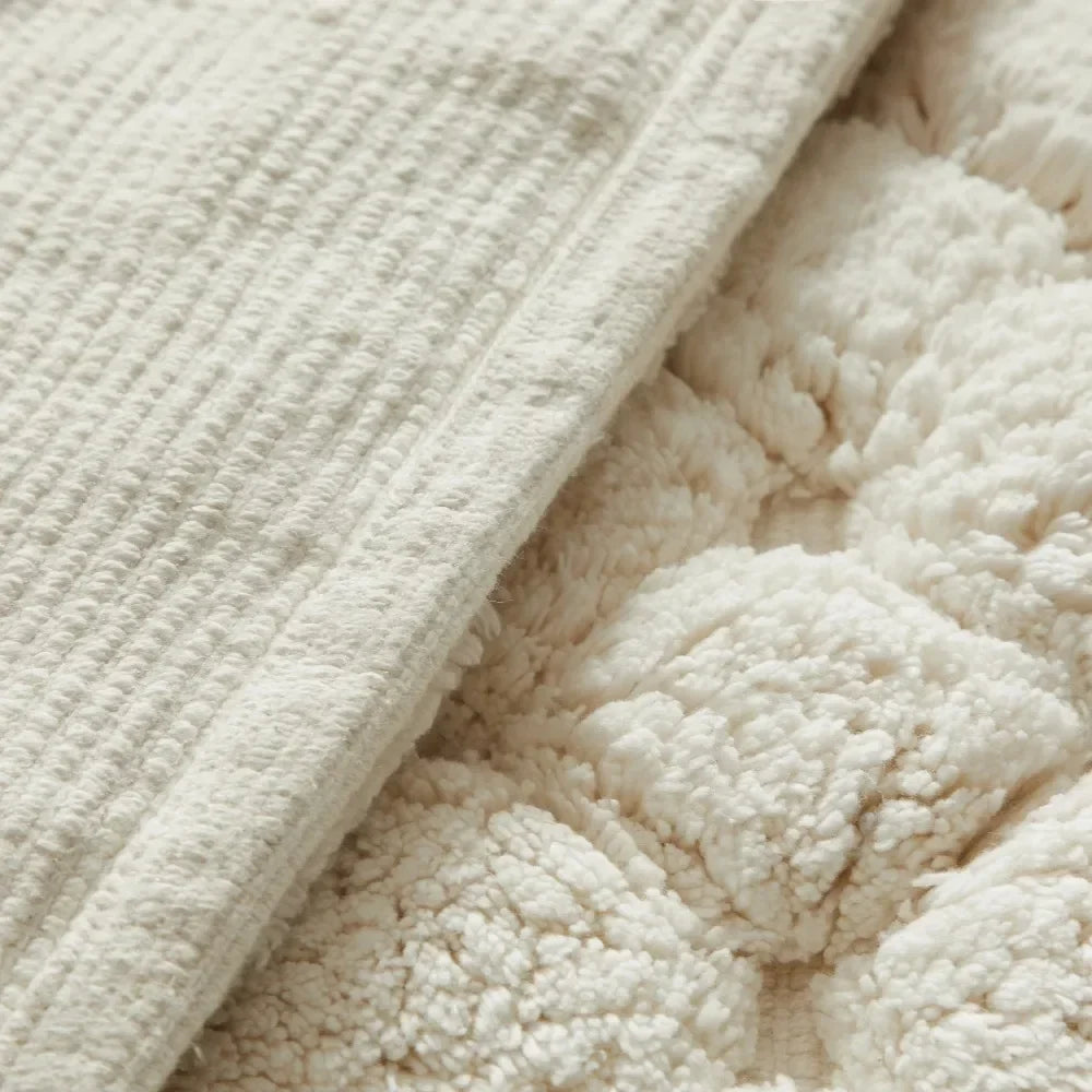 Ivory 2-Piece Cotton Bath Rug Set – 40x60cm&50x80cm