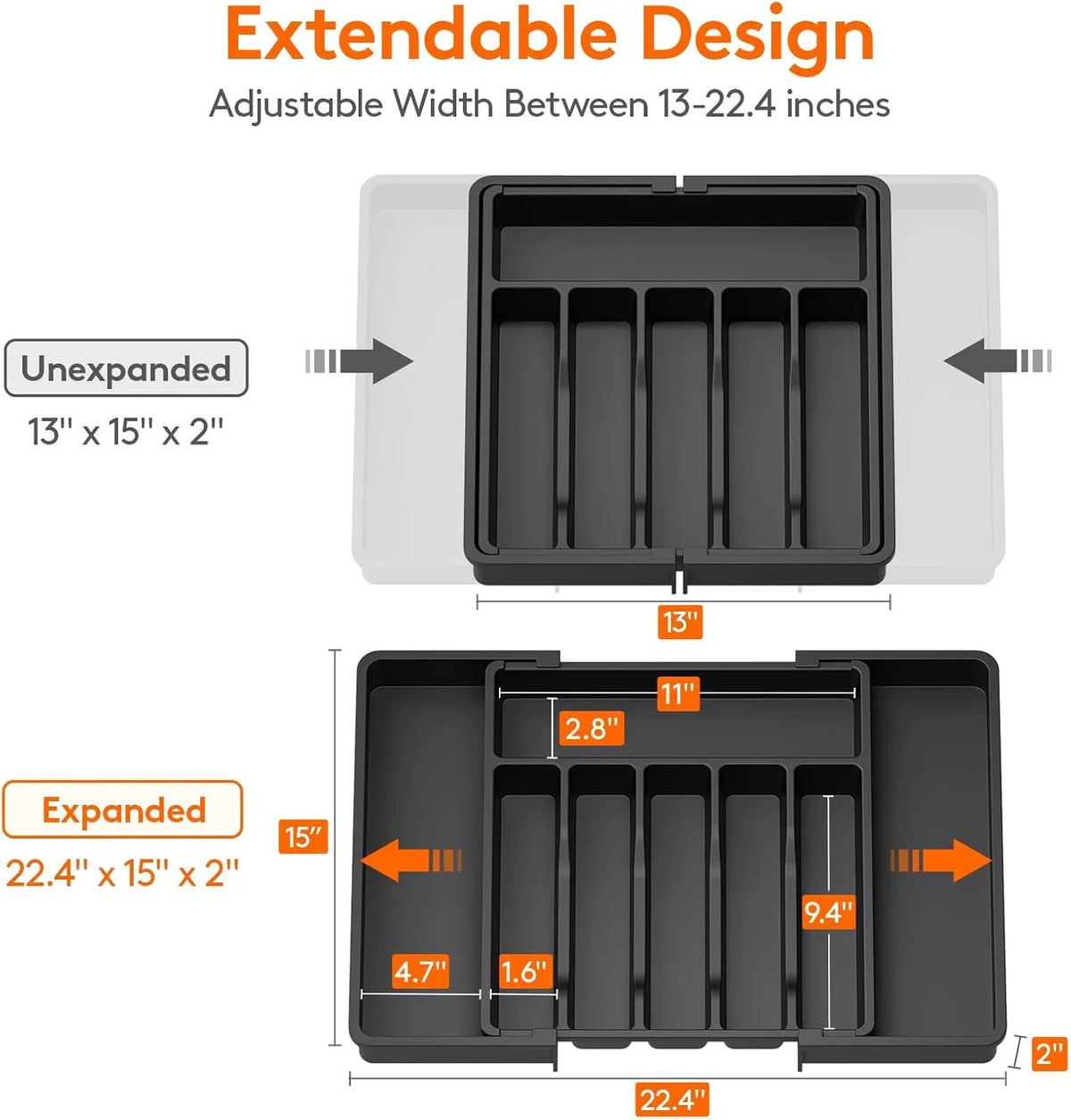 Expandable Utensil Organizer for Kitchen Drawers