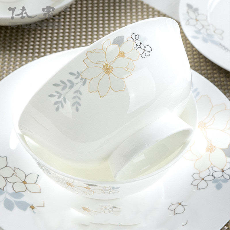 Bone China Tableware Set Bowl And Plate European Style Bowl