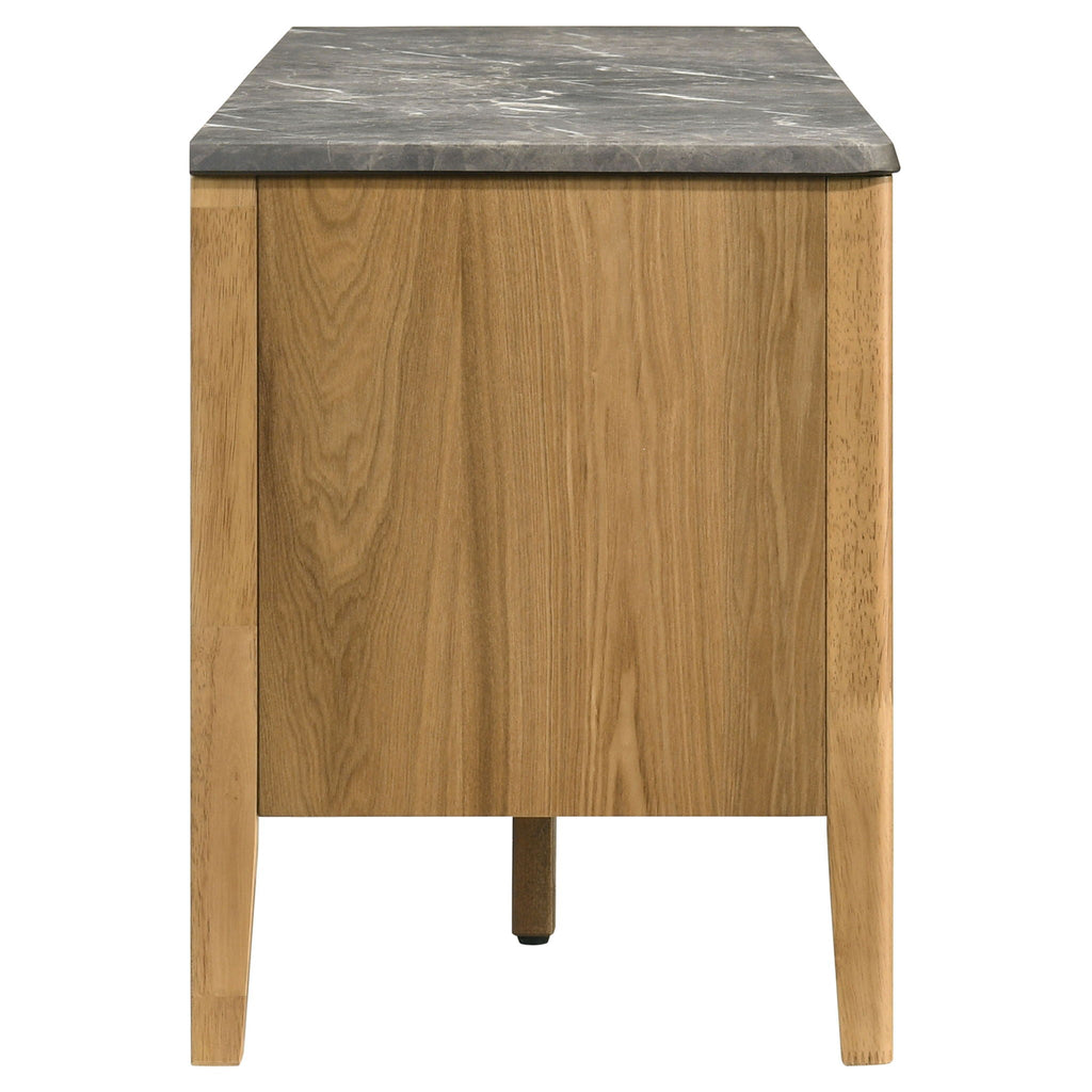 Bradley 63-inch 2-Door SmartTop TV Stand Grey and Natural