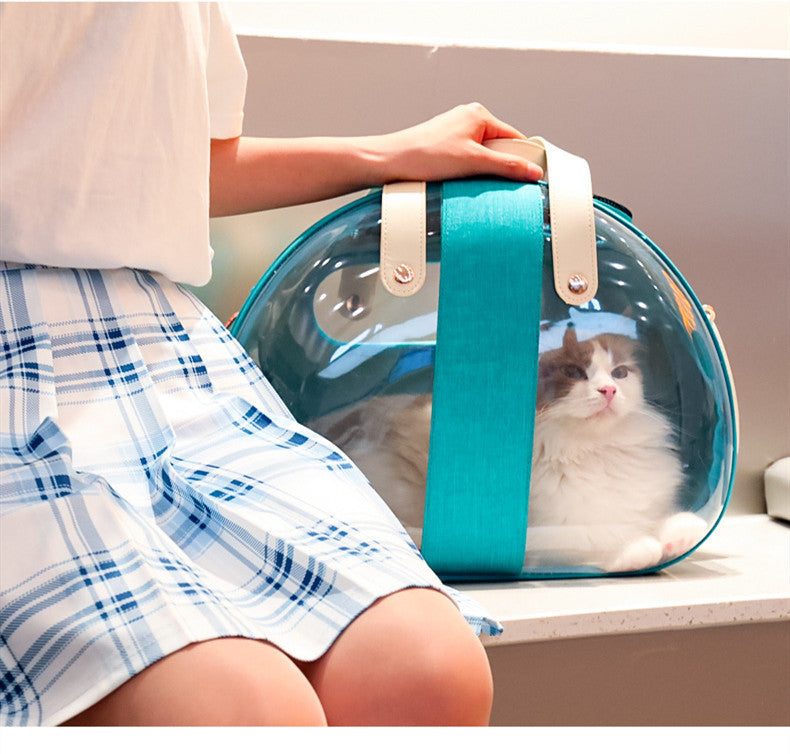 Double Fish Transparent Dog Bag Puppy Cat Cane Backpack
