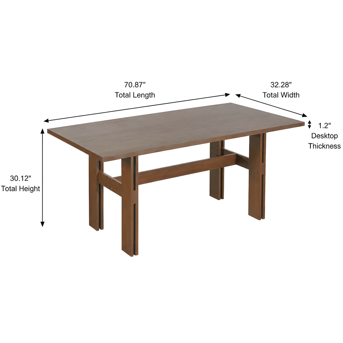 7-Piece Mid-Century Dining Table Set