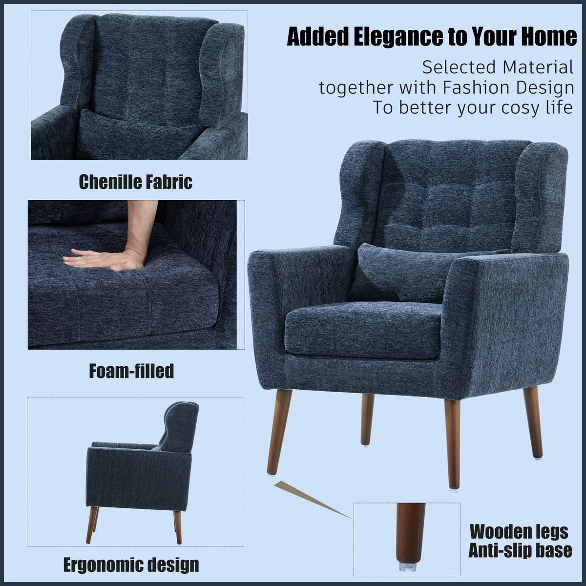 Modern Accent Chair, Arm Chairs For Living Room