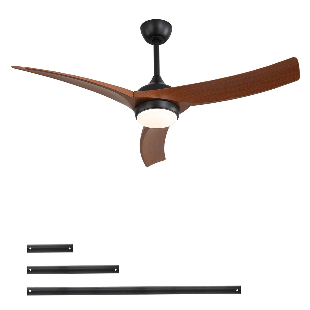 Ceiling Fan With 3 Blades, Remote Control Reversible DC Motor, Dimmable Light