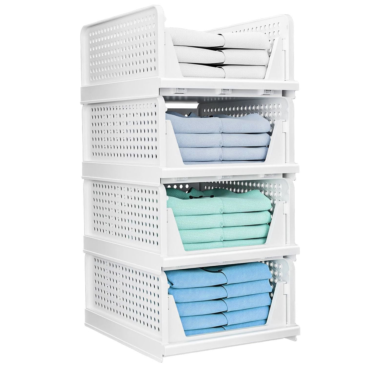 4 Packs Plastic Storage Box Closet Organizer