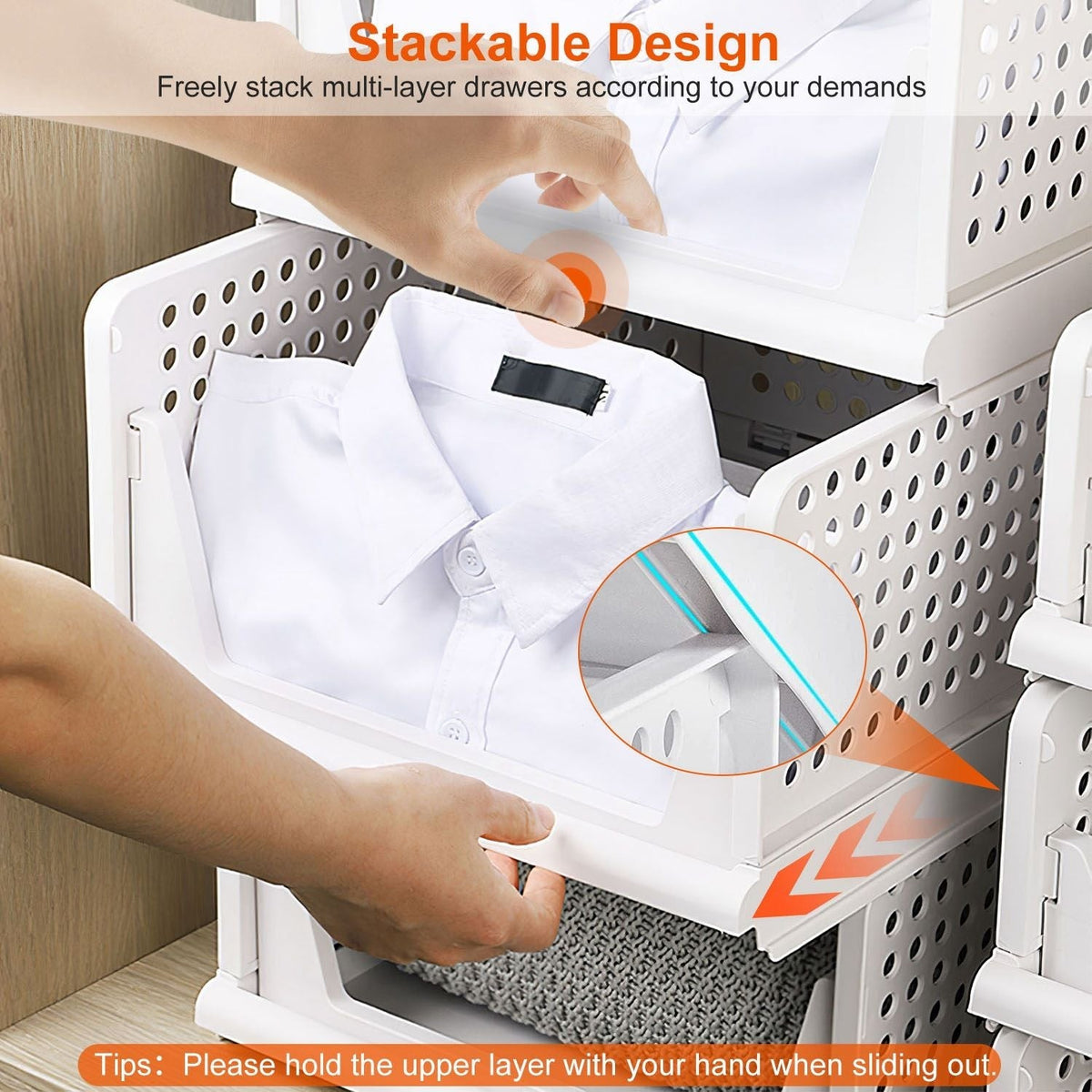4 Packs Plastic Storage Box Closet Organizer