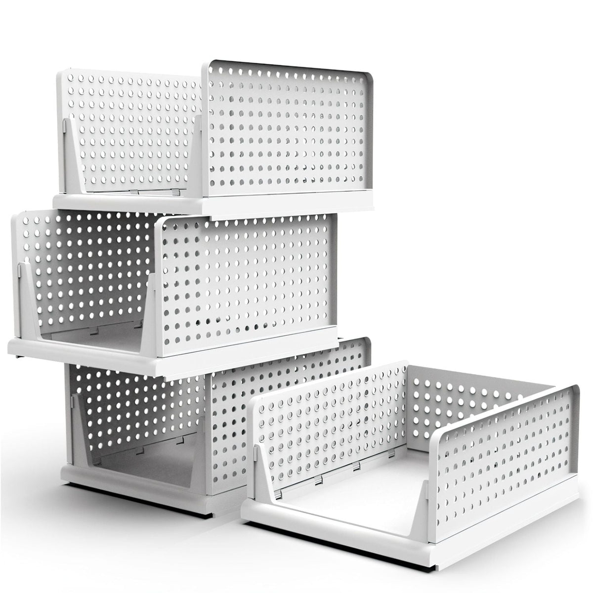 4 Packs Plastic Storage Box Closet Organizer