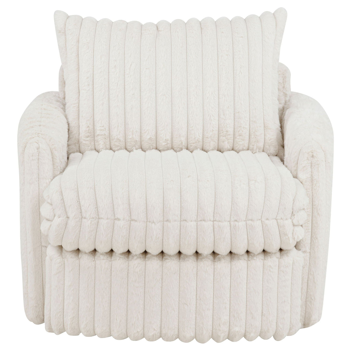 Sarco Corduroy Upholstered Swivel Accent Arm Chair Ivory
