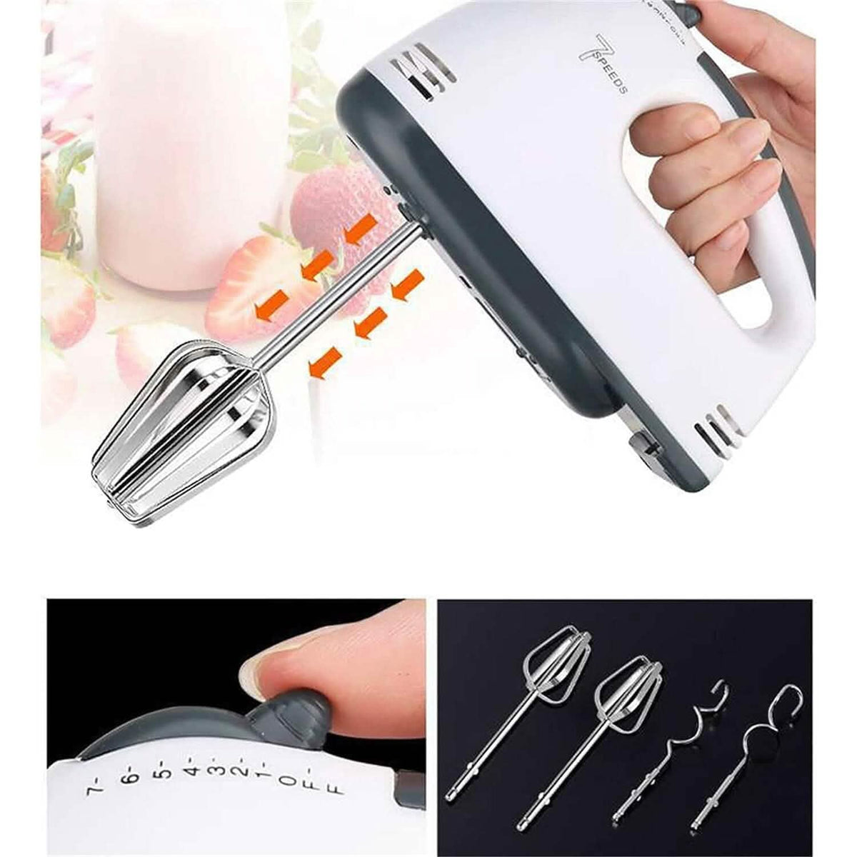 Electric Hand Mixer with 4 Mixing Rods