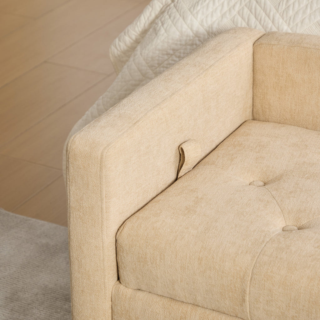Upholstered Chenille Flip-Top Storage Bench