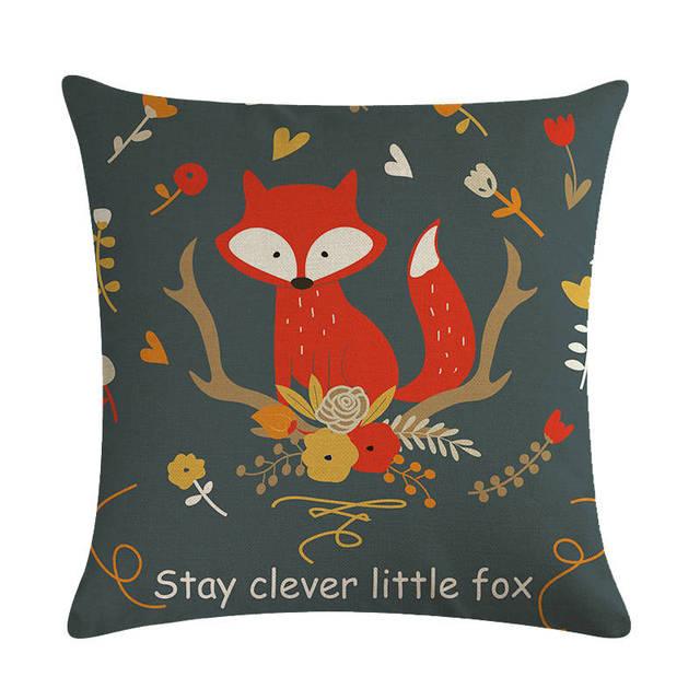 Forest Animal Fox Throw Pillow Covers Cute Cushion Cover Children