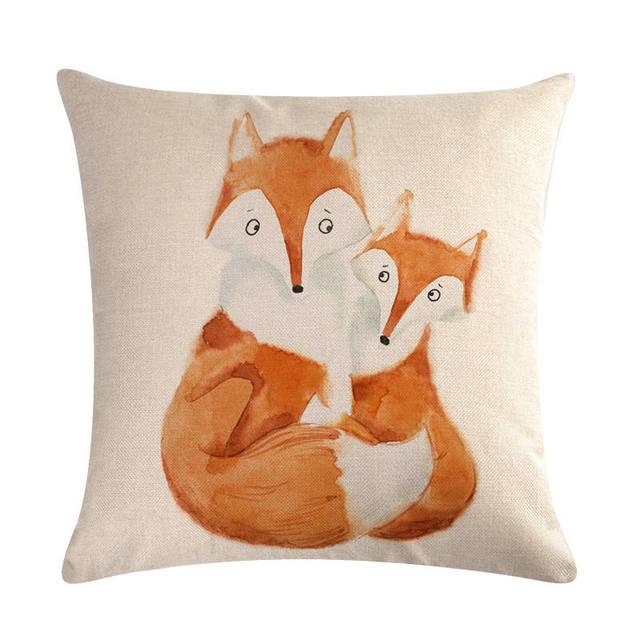 Forest Animal Fox Throw Pillow Covers Cute Cushion Cover Children