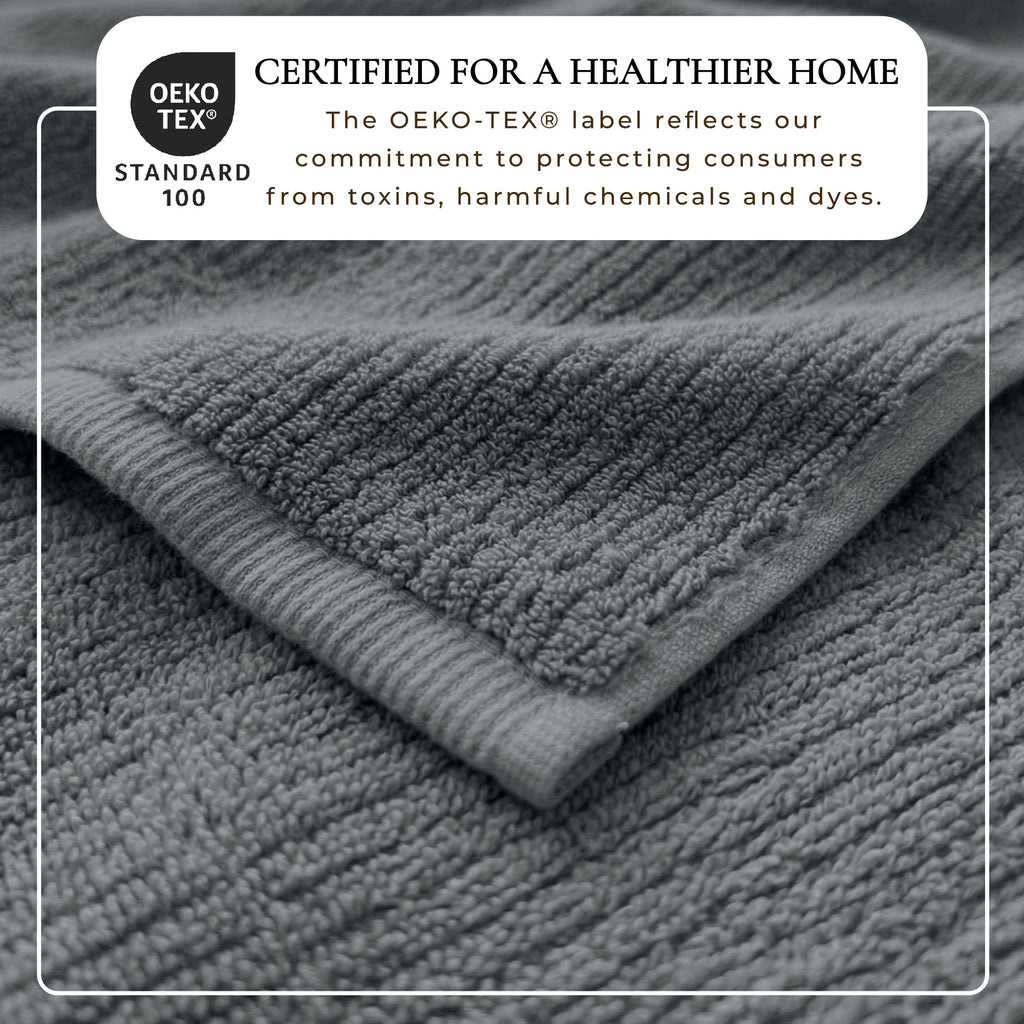 Turkish Cotton Ribbed 6-Piece Bath Towel Set