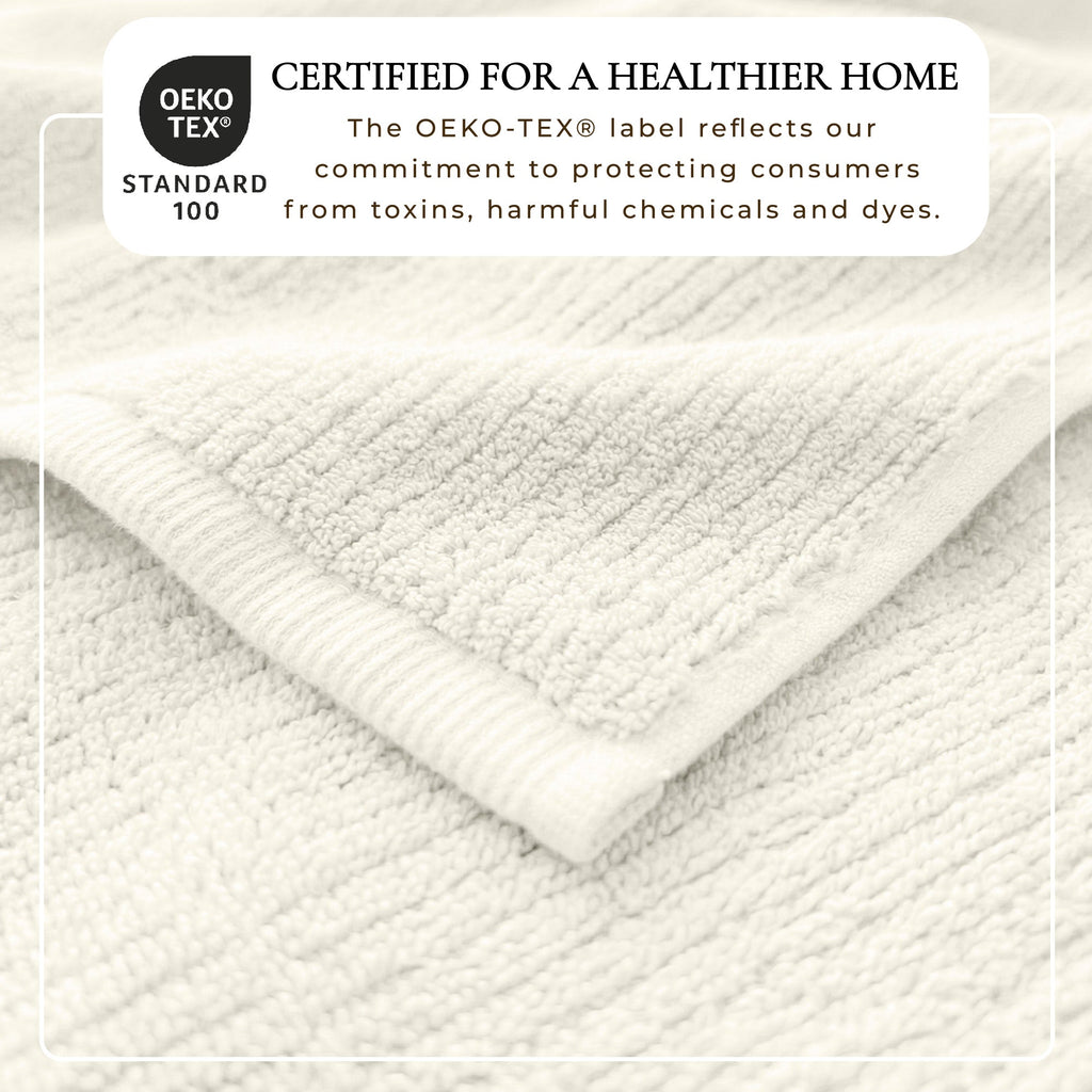 Turkish Cotton Ribbed 6-Piece Bath Towel Set