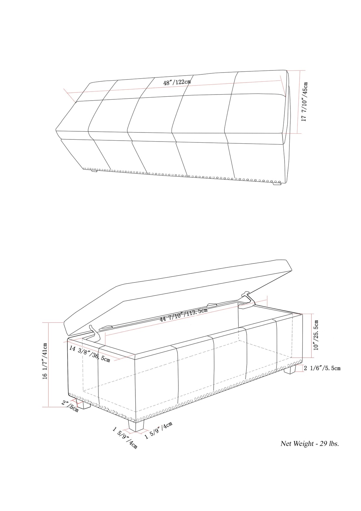 Kingsley 48 Inch Wide Large Storage