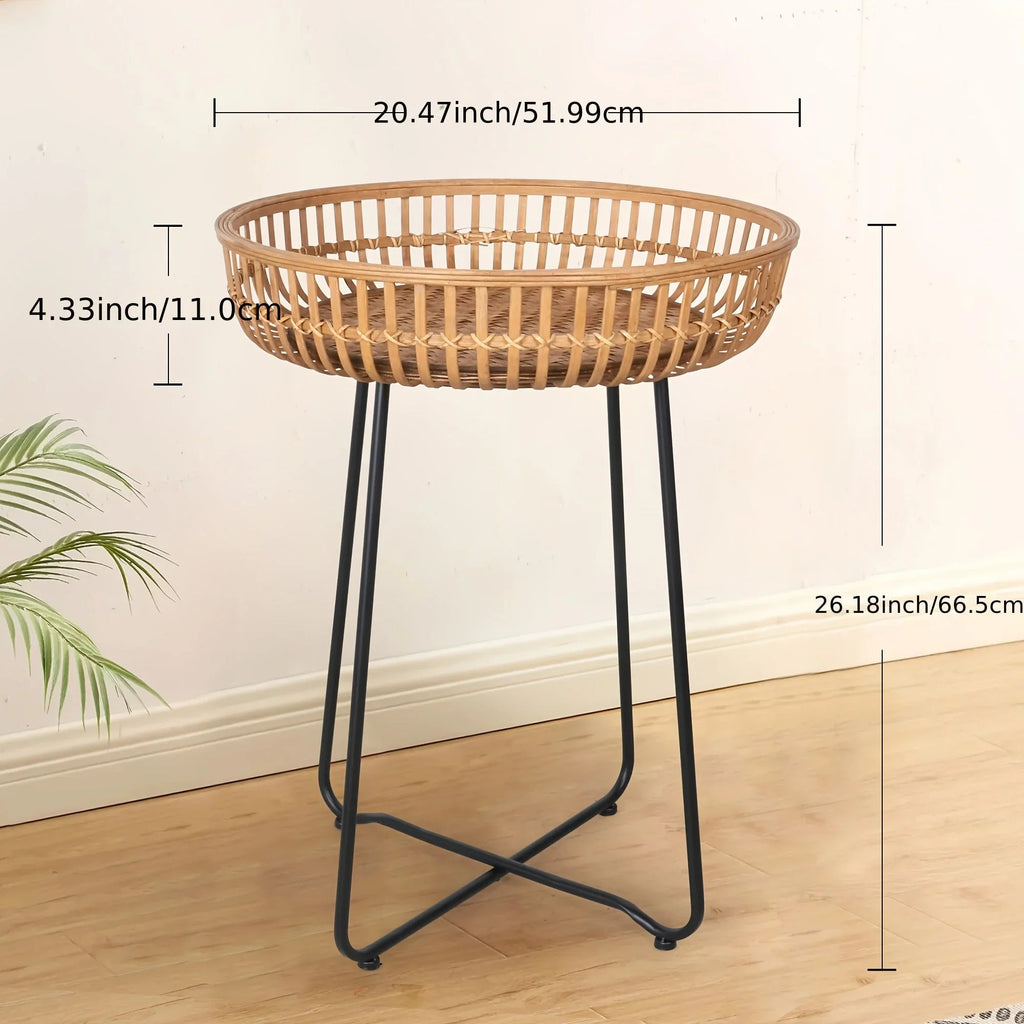 Oakrian Rattan Side Table Nesting Tables Set Of 2