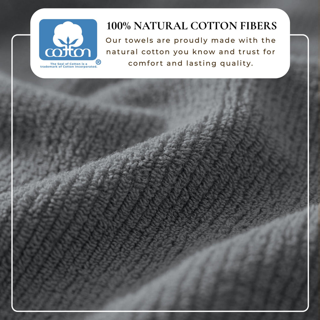 Turkish Cotton Ribbed 6-Piece Bath Towel Set