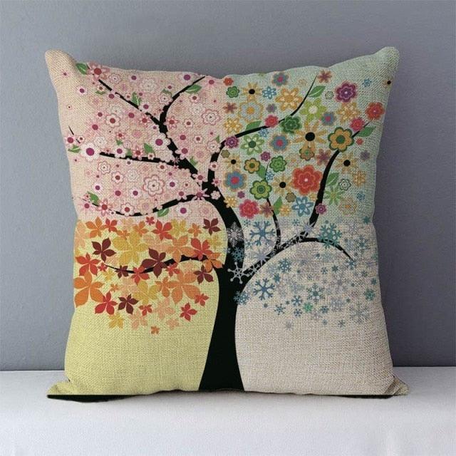 Plants Life Trees Printed Cozy Cushion For Couch Seat Back