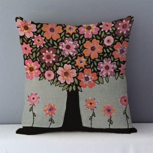 Plants Life Trees Printed Cozy Cushion For Couch Seat Back