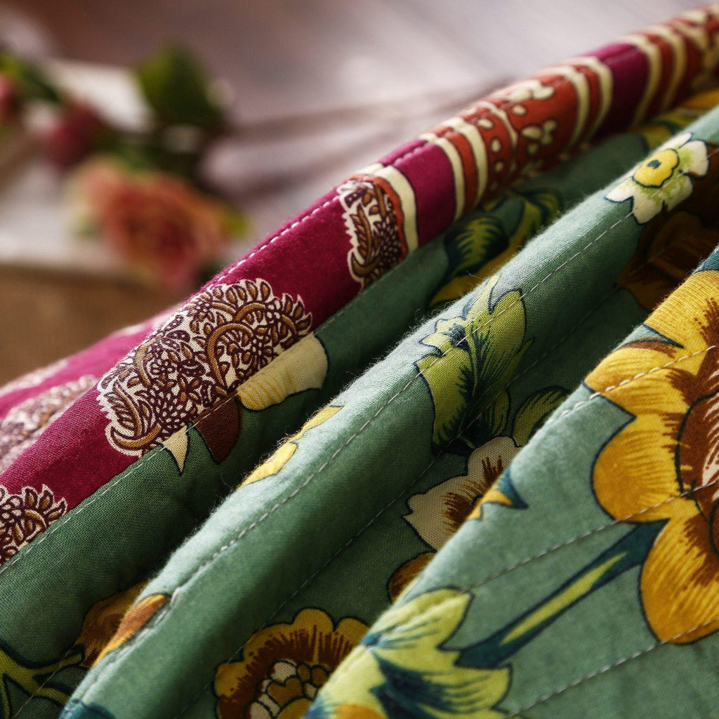DaDa Bedding Dark Elegance Bohemian Floral Cotton Patchwork