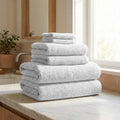 Turkish Cotton Ribbed 6-Piece Bath Towel Set