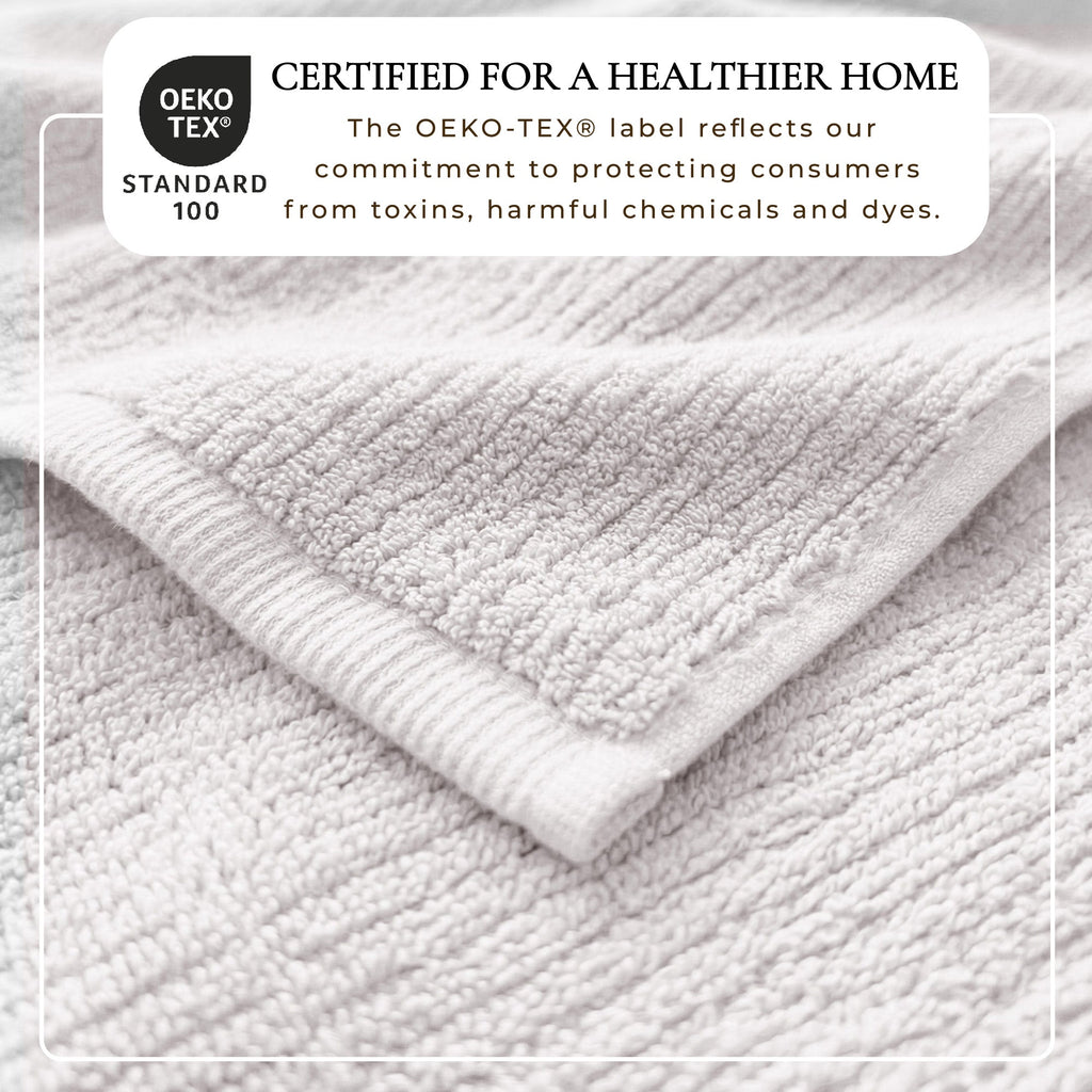 Turkish Cotton Ribbed 6-Piece Bath Towel Set